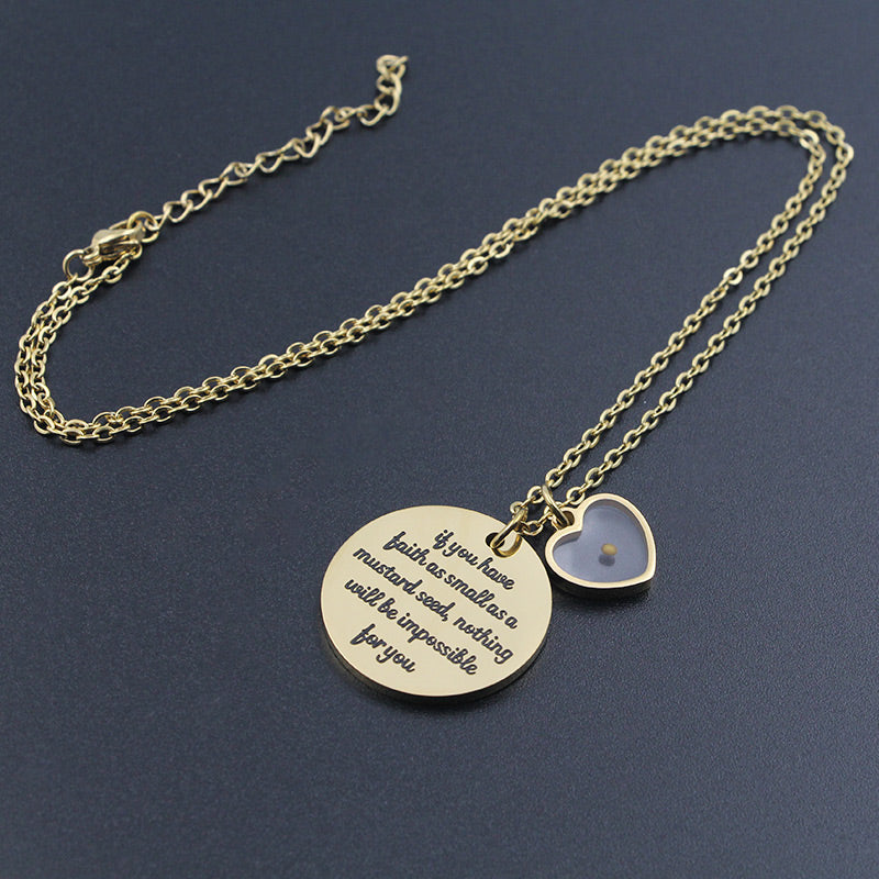 Dainty Real Mustard Seed Faith Can Move Mountains Christian Jewelry Necklace | Budget2Beauty