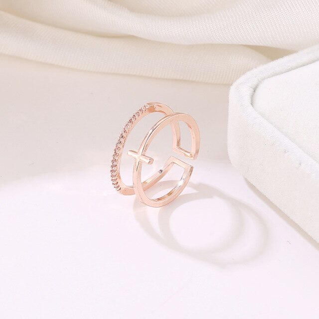 Dainty Simple Multi-Layer Open Adjustable Christian Jewelry Ring | Budget2Beauty