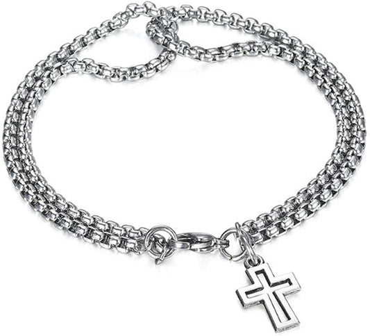 Christian Double Strand Cross Chain Bracelet | Budget2Beauty