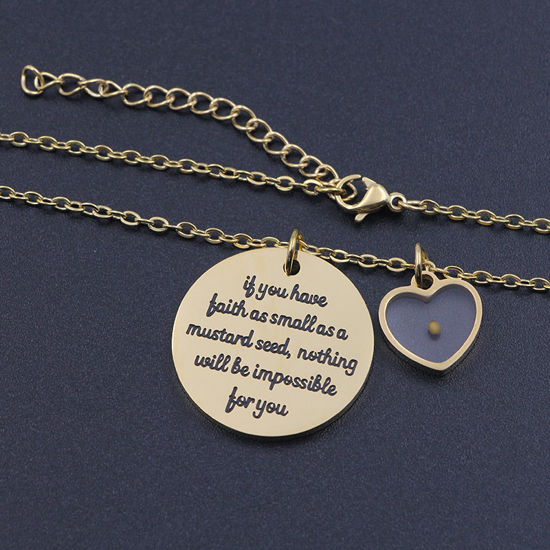 Dainty Real Mustard Seed Faith Can Move Mountains Christian Jewelry Necklace | Budget2Beauty