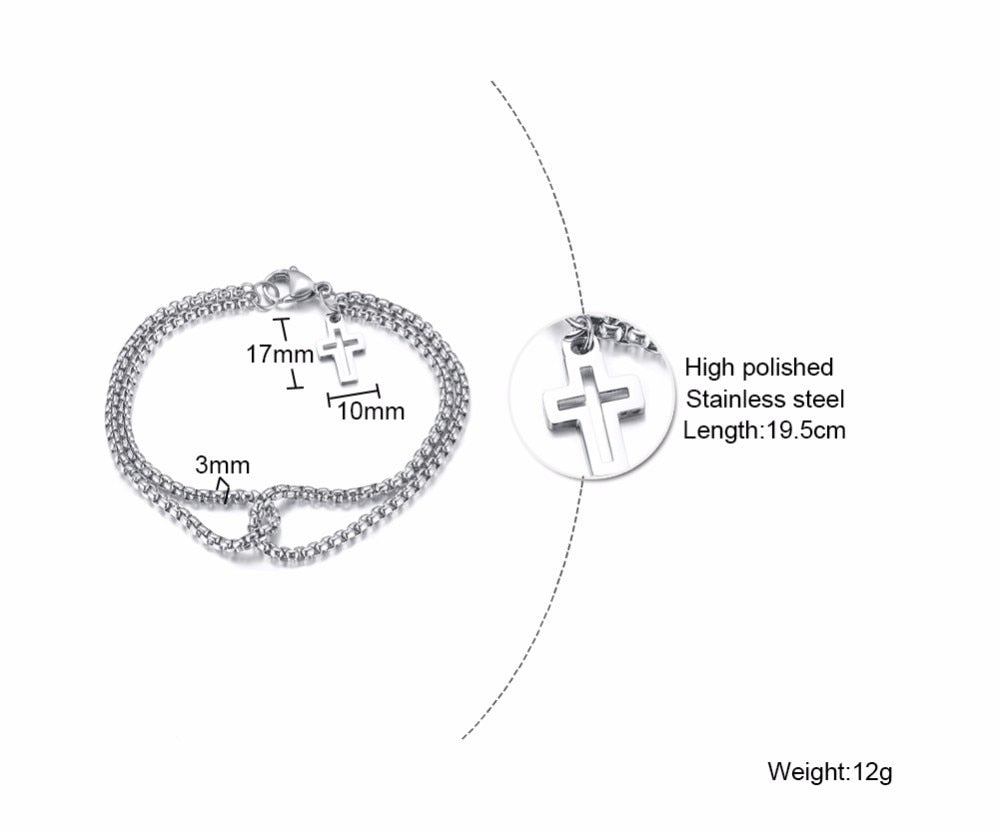 Christian Double Strand Cross Chain Bracelet | Budget2Beauty