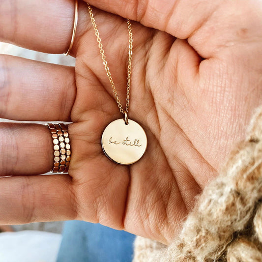 Dainty Be Still Stainless Steel Christian Pendant Necklace Jewelry | Budget2Beauty