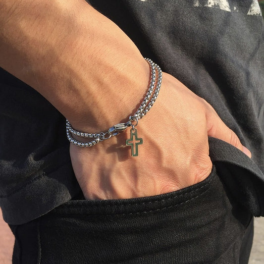 Christian Double Strand Cross Chain Bracelet | Budget2Beauty