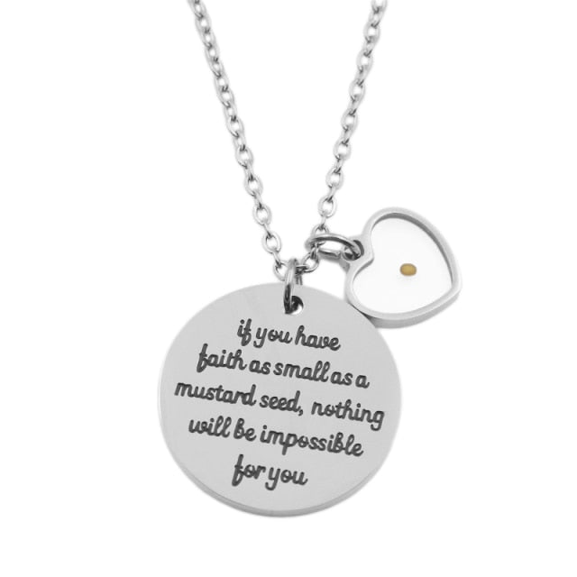 Dainty Real Mustard Seed Faith Can Move Mountains Christian Jewelry Necklace | Budget2Beauty